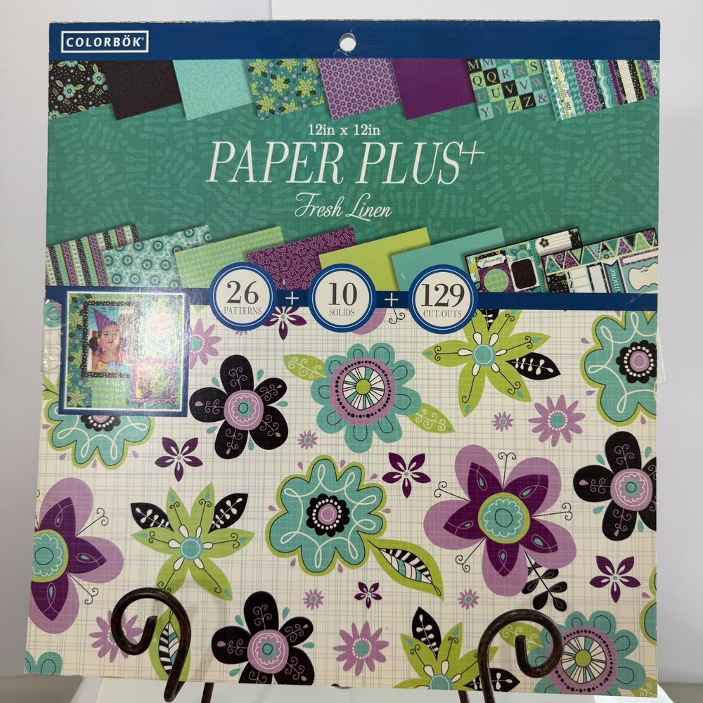 Colorbok Designer Paper Pad Doodle, 12" x 12" New 50 Sheets Fresh Linen